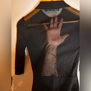 Zara knit sheer back pencil dress